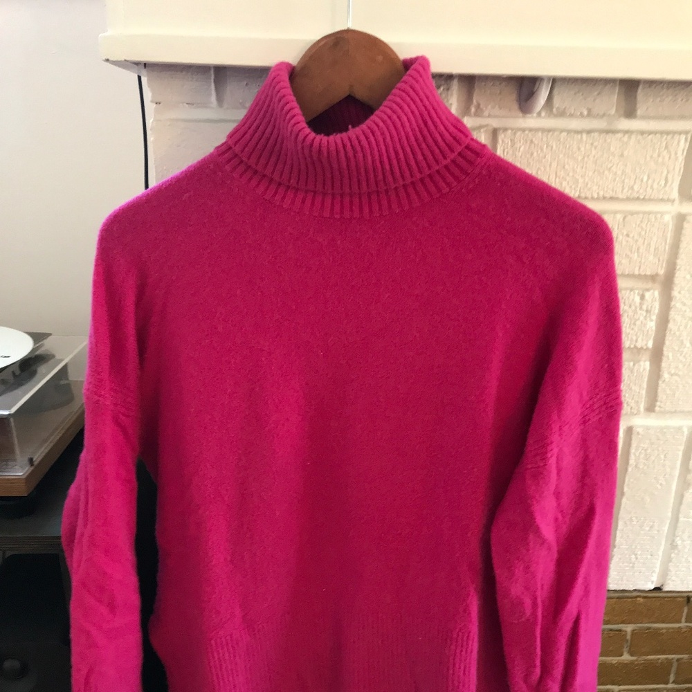 JCrew turtleneck sweater, hot pink, size 6